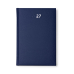 Agenda in pelle sintetica imbottita con vista giornaliera e formato A5 color blu mare seconda vista