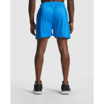 Pantaloncini sport senza fondera interna 140g/m2 Roly Direct Player color rosso quarta vista d'uso