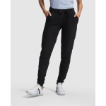 Pantalone lungo da donna a taglio dritto in felpa 280g/m² Roly Direct Adelpho color nero prima vista d'uso