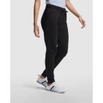 Pantalone lungo da donna a taglio dritto in felpa 280g/m² Roly Direct Adelpho color nero terza vista d'uso