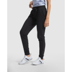 Pantalone lungo da donna a taglio dritto in felpa 280g/m² Roly Direct Adelpho color nero quinta vista d'uso