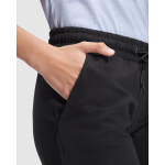 Pantalone lungo da donna a taglio dritto in felpa 280g/m² Roly Direct Adelpho color nero vista dettaglio 2