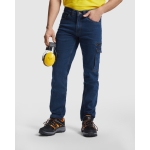 Pantaloni lavoro in denim di cotone e poliestere 370g/m2 Roly Raptor 36 color blu alice prima vista d'uso