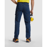 Pantaloni lavoro in denim di cotone e poliestere 370g/m2 Roly Raptor 36 color blu alice quarta vista d'uso