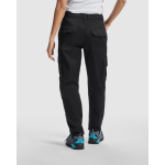 Pantaloni lavoro lunghi donna con elastan 250g/m2 Roly Daily Stretch color nero quarta vista d'uso