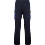 Pantalone lungo unisex multitasche a contrasto 250 g/m2 Roly Trooper color blu reale seconda vista