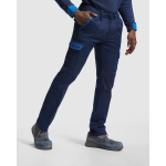 Pantalone lungo unisex multitasche a contrasto 250 g/m2 Roly Trooper color blu reale terza vista d'uso