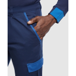 Pantalone lungo unisex multitasche a contrasto 250 g/m2 Roly Trooper color blu reale vista dettaglio 1