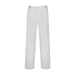 Pantaloni a taglio dritto poliestere e cotone 210g/m2 Roly Pintor color bianco seconda vista