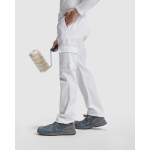 Pantaloni a taglio dritto poliestere e cotone 210g/m2 Roly Pintor color bianco quinta vista d'uso