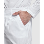 Pantaloni a taglio dritto poliestere e cotone 210g/m2 Roly Pintor color bianco vista dettaglio 1