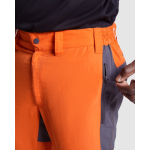 Pantaloni unisex da trekking con passanti 130g/m2 Roly Direct Bonati color arancione vista dettaglio 1
