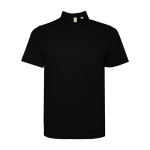 Polo tecnica corta in poliestere riciclato 125g/m2 Roly Direct Tormo color nero seconda vista