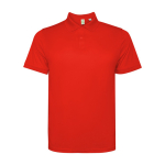 Polo tecnica corta in poliestere riciclato 125g/m2 Roly Direct Tormo color rosso seconda vista