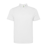 Polo tecnica corta in poliestere riciclato 125g/m2 Roly Direct Tormo color bianco seconda vista
