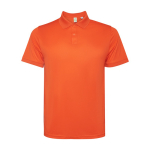 Polo tecnica corta in poliestere riciclato 125g/m2 Roly Direct Tormo color arancione scuro seconda vista