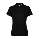 Polo tecnica donna in poliestere riciclato 125g/m2 Roly Direct Tormo color nero seconda vista