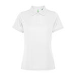 Polo tecnica donna in poliestere riciclato 125g/m2 Roly Direct Tormo color bianco seconda vista