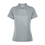 Polo tecnica donna in poliestere riciclato 125g/m2 Roly Direct Tormo color grigio seconda vista