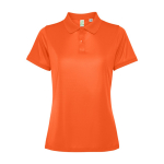 Polo tecnica donna in poliestere riciclato 125g/m2 Roly Direct Tormo color arancione scuro seconda vista