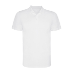 Polo tecnica corta in poliestere piqué 150 g/m2 Roly Direct Monzha color bianco seconda vista