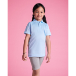 Polo tecnica corta in poliestere piqué 150 g/m2 Roly Direct Monzha color bianco seconda vista d'uso