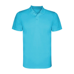 Polo tecnica corta in poliestere piqué 150 g/m2 Roly Direct Monzha color turchese seconda vista