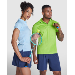 Polo tecnica corta in poliestere piqué 150 g/m2 Roly Direct Monzha color turchese terza vista d'uso