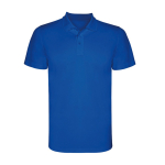 Polo tecnica corta in poliestere piqué 150 g/m2 Roly Direct Monzha color blu reale seconda vista