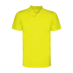 Polo tecnica corta in poliestere piqué 150 g/m2 Roly Direct Monzha color giallo fluorescente seconda vista