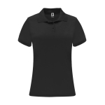 Polo tecnica da donna in poliestere piqué 150g/m2 Roly Direct Monzha color nero seconda vista