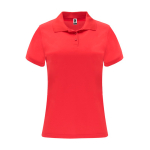 Polo tecnica da donna in poliestere piqué 150g/m2 Roly Direct Monzha color rosso seconda vista