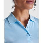 Polo tecnica da donna in poliestere piqué 150g/m2 Roly Direct Monzha color bianco vista dettaglio 1