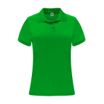 Polo tecnica da donna in poliestere piqué 150g/m2 Roly Direct Monzha color verde seconda vista