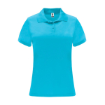 Polo tecnica da donna in poliestere piqué 150g/m2 Roly Direct Monzha color turchese seconda vista
