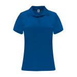 Polo tecnica da donna in poliestere piqué 150g/m2 Roly Direct Monzha color blu reale seconda vista