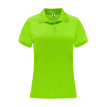 Polo tecnica da donna in poliestere piqué 150g/m2 Roly Direct Monzha color lime seconda vista