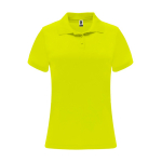 Polo tecnica da donna in poliestere piqué 150g/m2 Roly Direct Monzha color giallo fluorescente seconda vista