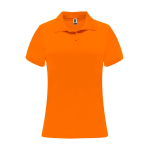 Polo tecnica da donna in poliestere piqué 150g/m2 Roly Direct Monzha color  arancione fluorescente seconda vista