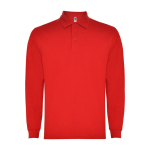 Polo a manica lunga in poliestere e cotone 220g/m2 Roly Direct Carpe L color rosso seconda vista