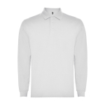 Polo a manica lunga in poliestere e cotone 220g/m2 Roly Direct Carpe L color bianco seconda vista