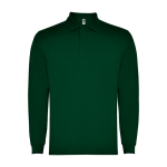 Polo a manica lunga in poliestere e cotone 220g/m2 Roly Direct Carpe L color verde bottiglia seconda vista
