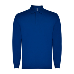 Polo a manica lunga in poliestere e cotone 220g/m2 Roly Direct Carpe L color blu reale seconda vista