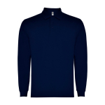 Polo a manica lunga in poliestere e cotone 220g/m2 Roly Direct Carpe L color blu mare seconda vista