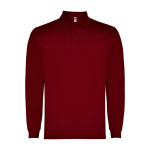 Polo a manica lunga in poliestere e cotone 220g/m2 Roly Direct Carpe L color granata seconda vista