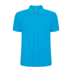 Polo corta in maglia piqué 220 g/m2 Roly Direct Pegaso Premium color turchese seconda vista