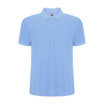 Polo corta in maglia piqué 220 g/m2 Roly Direct Pegaso Premium color azzurro seconda vista