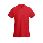 Polo da donna in cotone biologico 210 g/m2 Roly Direct Prince color rosso seconda vista