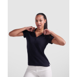 Polo da donna in cotone biologico 210 g/m2 Roly Direct Prince color rosso prima vista d'uso