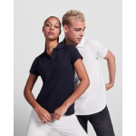Polo da donna in cotone biologico 210 g/m2 Roly Direct Prince color rosso terza vista d'uso